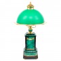 Настольная лампа / светильник для рабочего стола из натурального малахита зеленый плафон в подарок руководителю