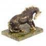 Статуэтка из бронзы "Конь тяжеловоз" камень змеевик / бронзовая статуэтка / декоративная фигурка / подарок из камня