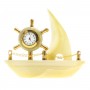 Часы "Яхта" из камня оникс (5) / часы настольные / часы декоративные / часы кварцевые / часы подарочные