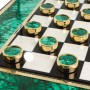 Подарочный набор шахматы и шашки "Царские" камень малахит Златоуст 122843