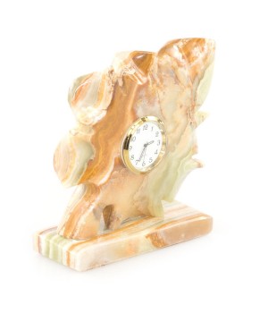 Декоративные часы из камня оникс "Кленовый лист" 10,5х4х11 см (4)