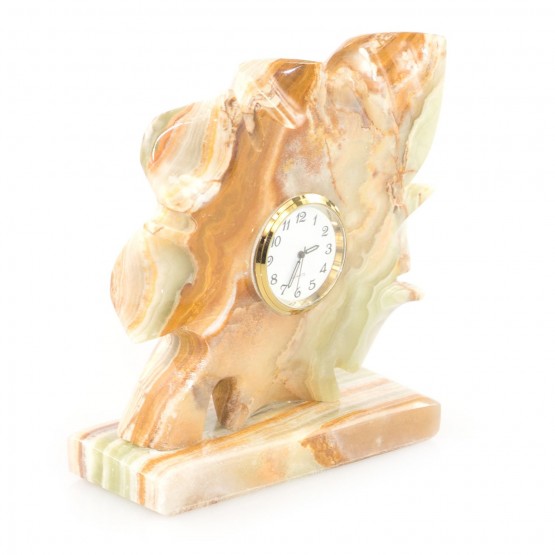 Декоративные часы из камня оникс "Кленовый лист" 10,5х4х11 см (4) 121808