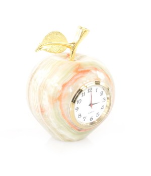 Декоративные часы "Яблоко" камень оникс 6,3х7,6 см (2,5) 121816