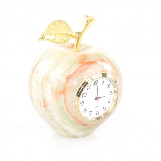 Декоративные часы "Яблоко" камень оникс 6,3х7,6 см (2,5) 121816