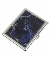 Сувенирный портсигар на 10 сигарет с газовой зажигалкой камень содалит