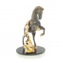 Бронзовая статуэтка "Конь с попоной" на подставке из нефрита 127023