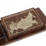 Письменный набор "Куб с картой РФ" камень обсидиан - креативный подарок шефу