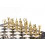 Шахматы "Лучники" доска 44х44 см мрамор змеевик / Шахматы сувенирные / Набор шахмат / Настольная игра