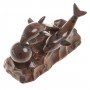 Декоративная фигурка "Пара дельфинов" камень обсидиан