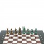 Шахматы "Римские воины" фигуры бронза / патина 28х28 см из мрамора и лемезита 128207