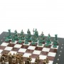 Шахматы "Римские воины" фигуры бронза / патина 28х28 см из мрамора и лемезита 128207