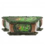 Шкатулка "Хозяйка медной горы" с двумя ящерицами 28х13х9 см мрамор, змеевик / шкатулка для ювелирных украшений / для хранения бижутерии / шкатулка из камня