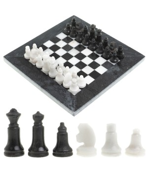 Шахматы подарочные "Сувенирные" доска 20х20 см камень мрамор