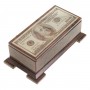 Шкатулка для денег "Купюра 100 долларов" камень обсидиан