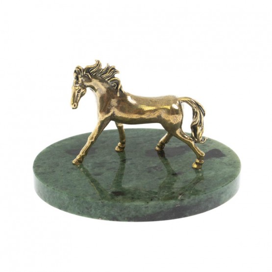 Статуэтка "Лошадь" из змеевика и бронзы 10х7,5х6,5 см 129614