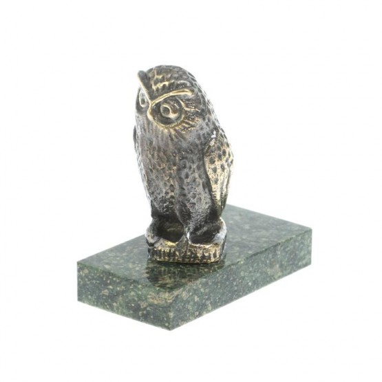 Статуэтка "Филин" из бронзы и змеевика 117946