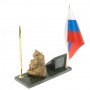 Флагшток с ручкой "Медведь на пне" из змеевика 129633