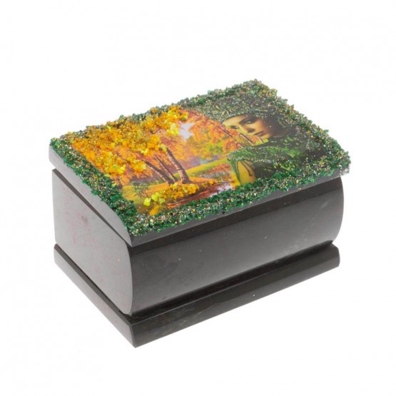 Шкатулка "Хозяйка медной горы. Осень" змеевик 10х6,5х6 см 128774