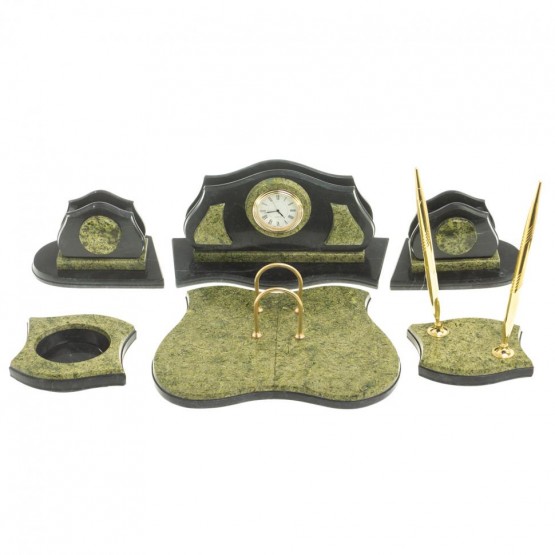 Настольный письменный набор камень змеевик 113438