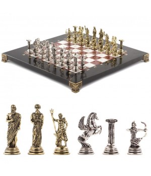 Шахматы "Римские лучники" 28х28 см из лемезита и мрамора 120746