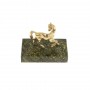 Статуэтка "Лошадка" из бронзы на подставке из светло-зеленого змеевика 129988