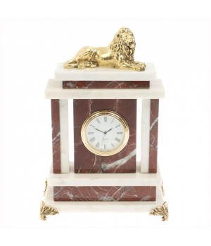 Часы "Лев" из мрамора и креноида 129868 Часы "Лев" из мрамора и креноида 129868