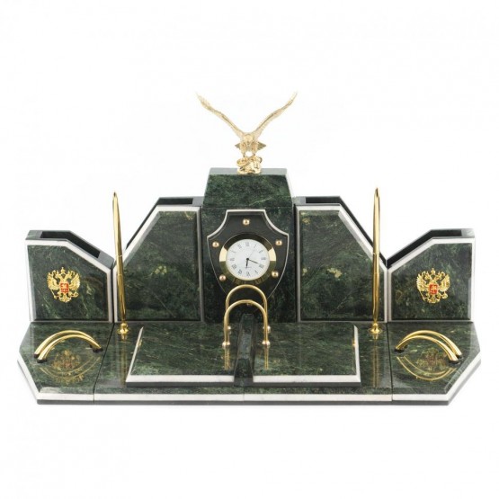 Письменный набор из камня "Орел" змеевик бронза 119695