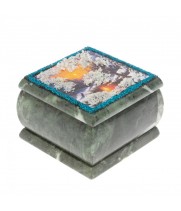 Шкатулка "Зимний вечер" камень змеевик 10х10х7 см 129668