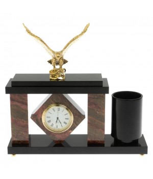 Настольный мини-набор "Орел" из родонита 129536 Настольный мини-набор "Орел" из родонита 129536