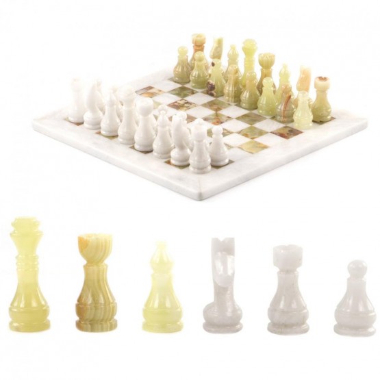 Настольные шахматы "Стандарт" доска 30х30 см камень оникс мрамор 121662