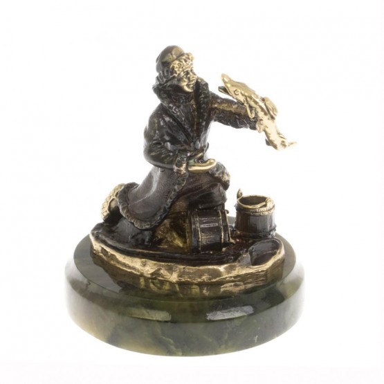 Статуэтка из бронзы "Емеля" на нефрите 129882