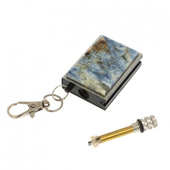 Брелок огниво "Вечная спичка" с накладкой из камня кианит 2,8х1,3х5 см 129617