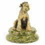 Сувенирная статуэтка "Собака Ризеншнауцер" бронза камень змеевик 118612