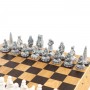 Шахматный ларец "Северные народы" дуб классика 43,5х43,5 см / Шахматы подарочные / Шахматы деревянные / Шахматный набор / Шахматы каменные