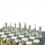 Шахматы "Средневековые рыцари" доска мрамор / змеевик 44х44 см 128462