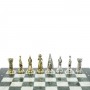Шахматы "Средневековые рыцари" доска мрамор / змеевик 44х44 см 128462
