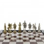 Настольные шахматы "Русские витязи" камень мрамор лемезит фигуры металлические доска 36х36 см