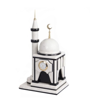 Подарочные часы "Мечеть" из натурального белого мрамора