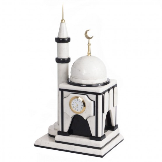 Подарочные часы "Мечеть" из натурального белого мрамора