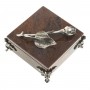 Шкатулка для хранения ювелирных украшений "Роза" камень обсидиан бронза
