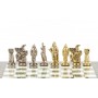 Подарочные шахматы "Спартанцы" доска 28х28 см из натурального камня фигуры металлические