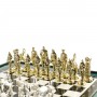 Подарочные шахматы "Великая Отечественная война" доска 47х47 см из натурального камня змеевик фигуры металлические