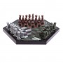 Шахматный набор "На троих" доска 49х44 см мрамор, змеевик, лемезит / Шахматы настольные / Набор шахмат / Шахматы сувенирные