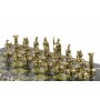 Шахматы подарочные "Римские воины" доска 36х36 см камень змеевик фигуры металлические