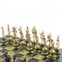 Подарочные шахматы "Русские воины" фигуры бронзовые на подставках из камня 44х44 см