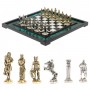 Шахматы "Галлы и Римляне" доска 47х47 см змеевик 126372