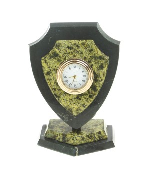 Часы сувенирные "Щит" малый камень змеевик 113076