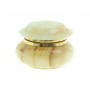 Шкатулка круглая "Грибок" камень оникс бело-коричневый 7,6х5,9 см (3) / шкатулка для ювелирных украшений / для хранения бижутерии / шкатулка из камня