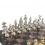 Шахматы подарочные "Дон Кихот" доска 36х36 см камень креноид змеевик фигуры металлические