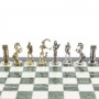 Набор подарочный шахматы "Минотавр" доска каменная 36х36 см мрамор офиокальцит фигуры металлические
